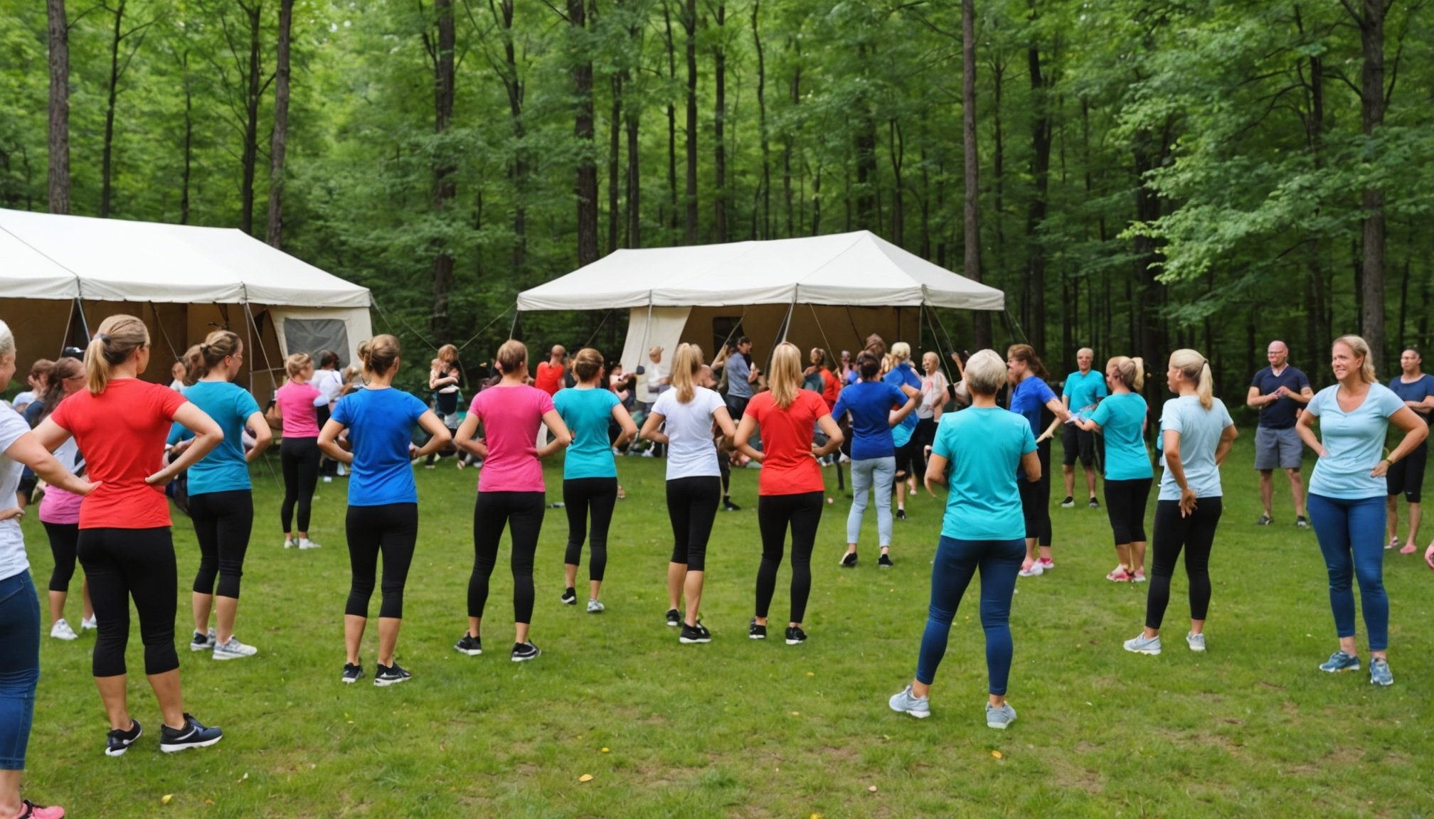 Cours de danse en plein air au camping 4 étoiles